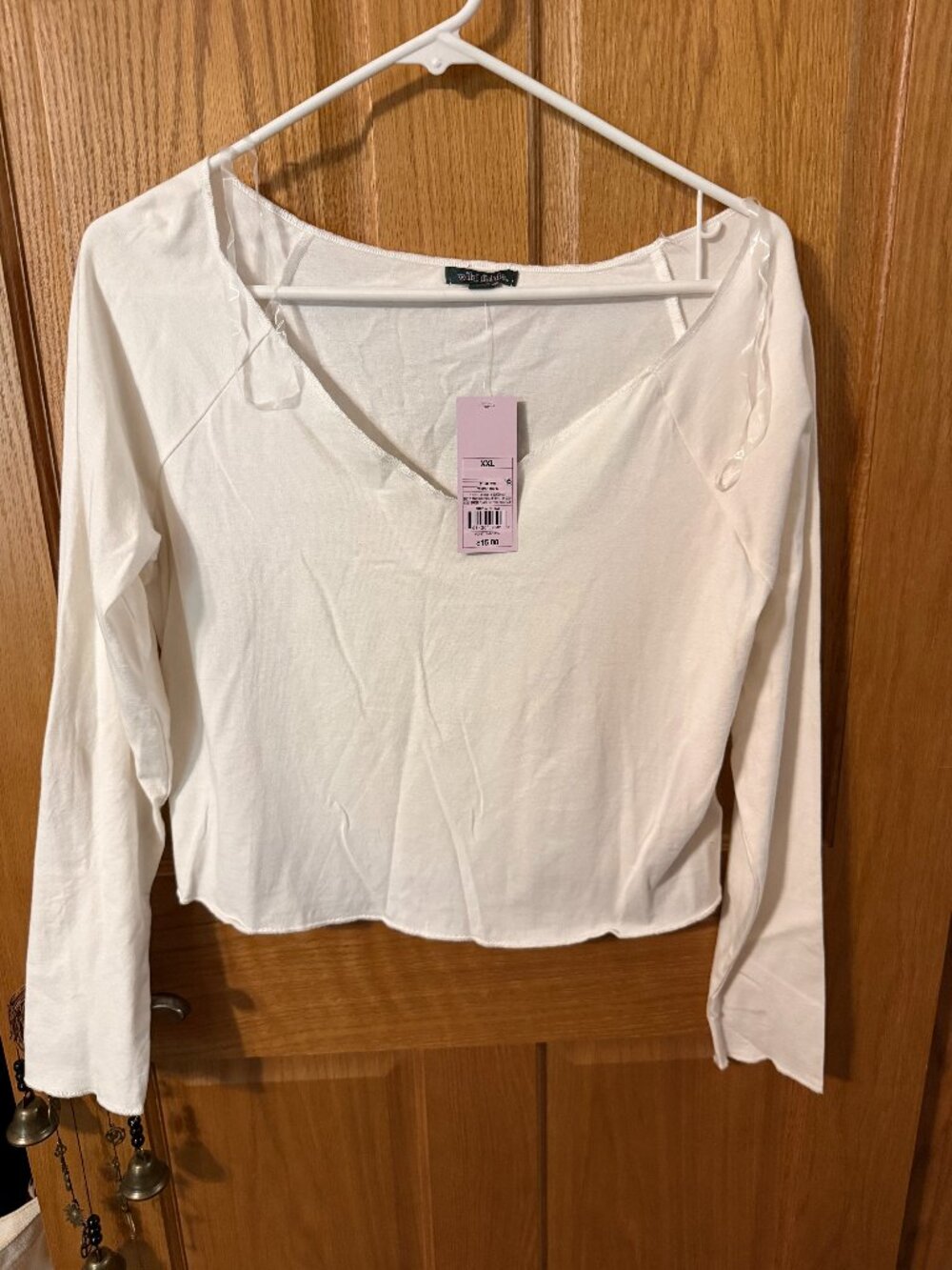 VNeck Long Sleeve Crop Top